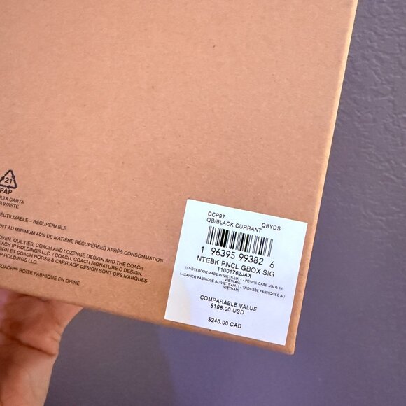 Coach Boxed Notebook And Pencil Case Set In Signature Canvas CCP97 - Picture 15 of 16